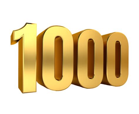 One Thousand Golden Number 1000anniversarybirthday Price 8490534 Png