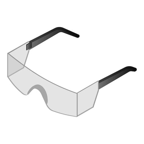 Icono de gafas de laboratorio isométrico de icono de vector de gafas de