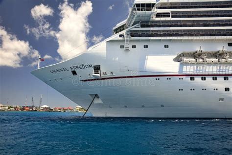 The Carnival Freedom Ship In The Cayman Islands Editorial Photography