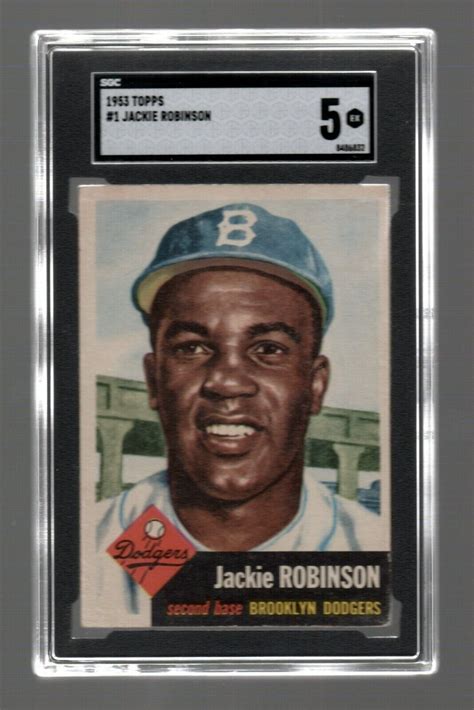 Jackie Robinson Topps Graded Sgc Ex Excellent Brooklyn