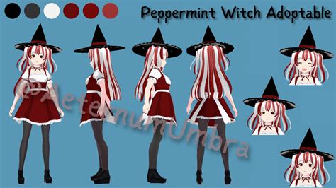 Free Vroid Peppermint Witch Adoptable Model Aeternumumbras Ko Fi