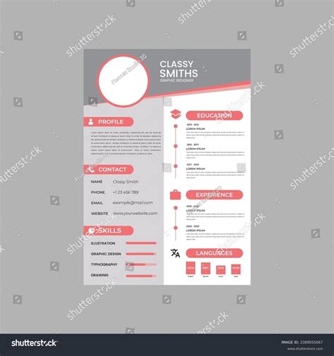 Professional Resume Template Vector Design Cv Royalty Free Stock Vector 2389055067