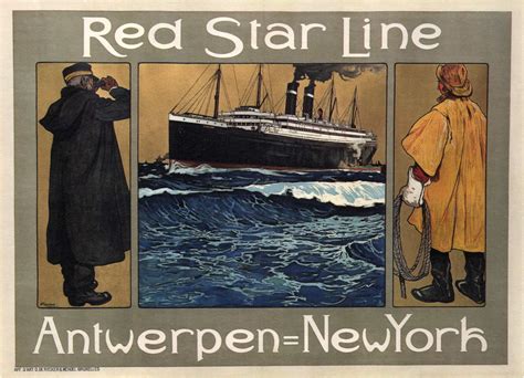 Red Star Line Vintage Shipping Poster