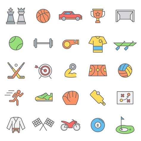 Premium Vector Set Of Sport Games Icon With Modern Concept