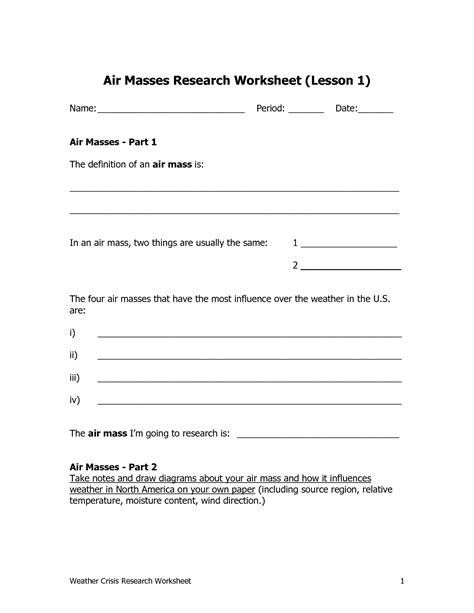 12 Air Masses And Fronts Worksheet / worksheeto.com