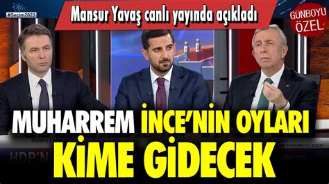 Muharrem İncenin oyları kime gidecek Mansur Yavaş canlı yayında açıkladı