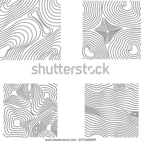 Hand Drawn Topography Pattern Square Isolated Stock Vector (Royalty ...