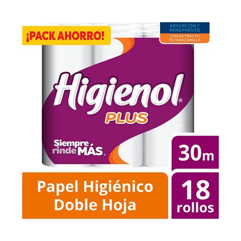 Papel Higienico Doble Hoja Higienol Plus 30m X 18 Uni Carrefour