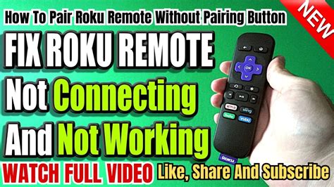 How To Pair Roku Remote Without Pairing Button Ymaprotech Youtube