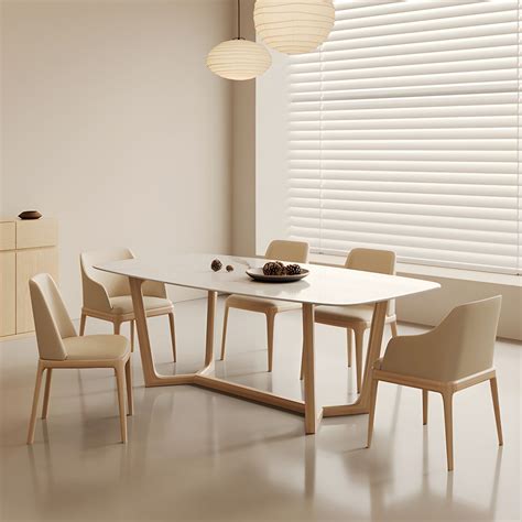 Light Wood Modern Dining Set with Wood Material - 5 Piece Set Dining ...