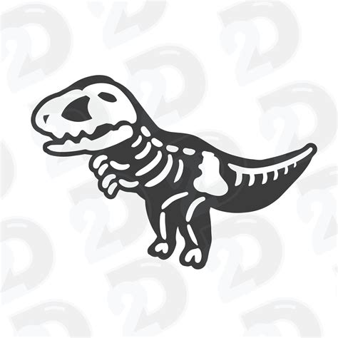 Dinosaurs Skeletons 6 Cute Designs Svg Clipart Svg Png Etsy