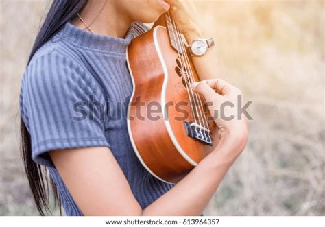 Teenage Girl Playing Acoustic Guitar Stock Photo 613964357 Shutterstock