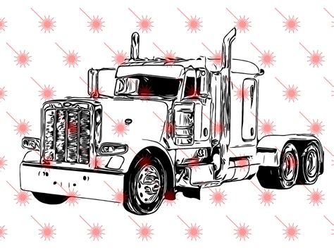 2012 Peterbilt 389 Svg Dxf Eps Png Vector Files For Engraving Etsy