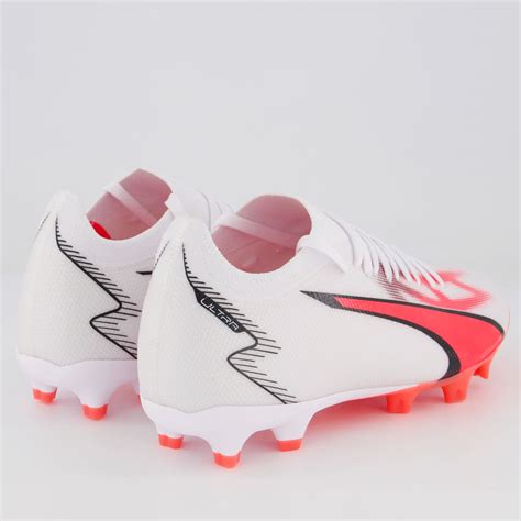 Chuteira Puma Ultra Match FG AG BDP Campo Branca E Rosa FutFanatics