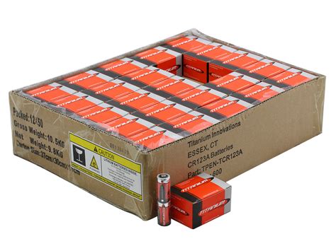 Titanium Cr123a 3v Lithium Battery 12 Pack