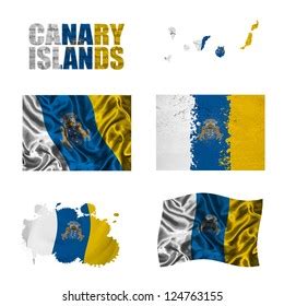 Canary Islands Flag Map Different Styles Stock Photo 124763155 ...