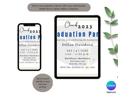 Graduation Party Invitation Template, Graduation Party Announcement ...