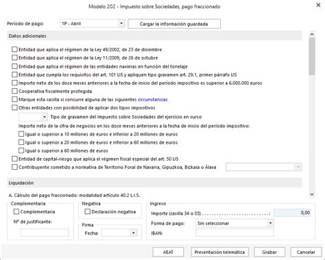 C106 Generar Modelo 202 Del Pago Fraccionado De Sociedades Impresión