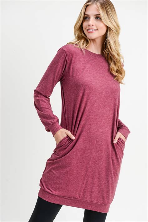 Womens Long Sleeve Pullover Sweatshirt Dress Wholesale