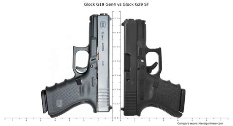 Glock G19 Gen4 Vs Glock G29 Sf Size Comparison Handgun Hero