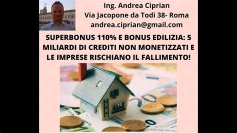 Superbonus Bonus Edilizia Miliardi Di Crediti Non Pagati