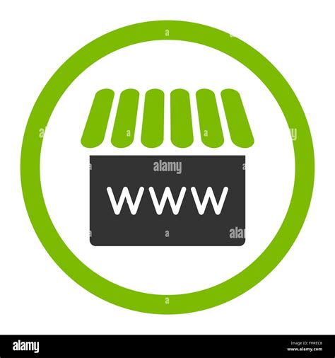 Webstore Flat Eco Green And Gray Colors Rounded Glyph Icon Stock Photo