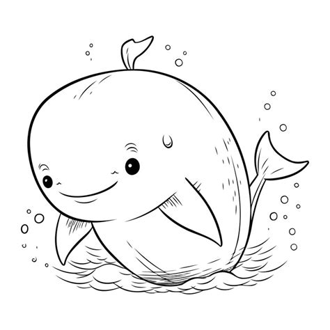 Premium Vector Cute Cartoon Whale Coloring Book For Children Vector