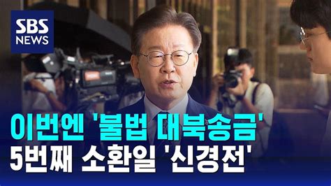 이번엔 불법 대북송금…5번째 소환일 신경전 Sbs Youtube