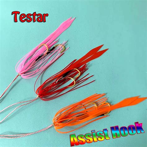 Testar Fishing Lure Silicone Rubber Skirt Rig Tenya Assist Hook Fishing