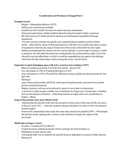 Consideration And Promissory Estoppel Part 3 Studocu