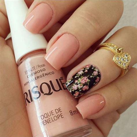 Ideias De Unhas Decoradas Para Quem Ama O Esmalte Nude Floral Nails