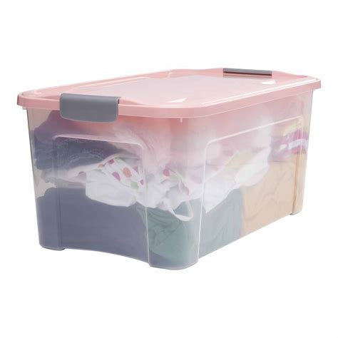 Wilko 45l Storage Box Pink Wilko