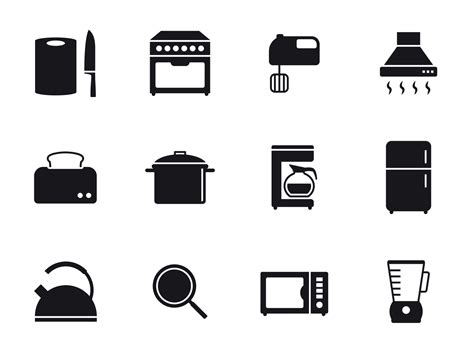 Kitchen Equipment Icons Set Black On A White Background 17724581