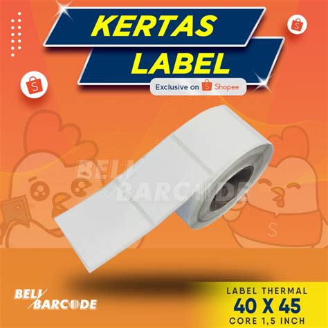 Jual Label Thermal 40 X 45 40x45 Mm 40x45mm 1 Line 450pcs Timbangan