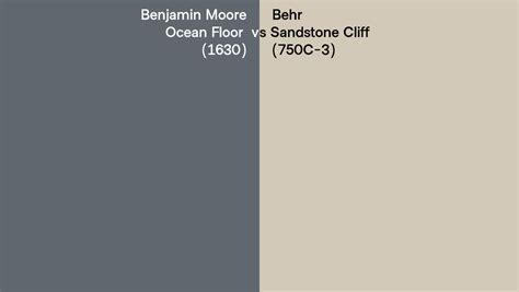 Benjamin Moore Ocean Floor 1630 Vs Behr Sandstone Cliff 750C 3 Side