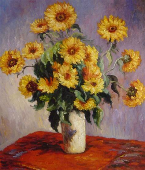 A Bouquet Of Sunflowers Painting by Claude Monet Reproduction ...