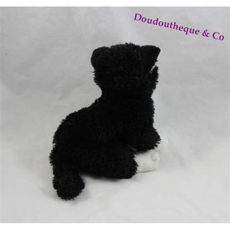 Peluche Chat La Pelucherie Noir Et Blanc Cm Sos Doudou