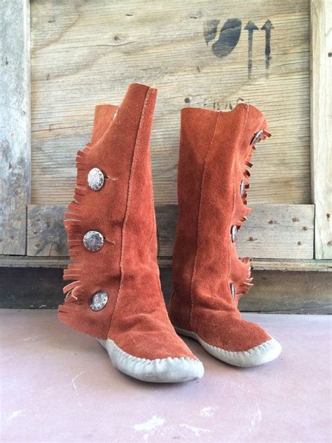 Authentic Well Worn Vintage Traditional Taos Tall Moccasin Etsy