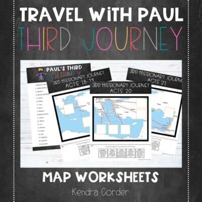 Map Paul S Third Missionary Journey Worksheets Teach Me Thy Way