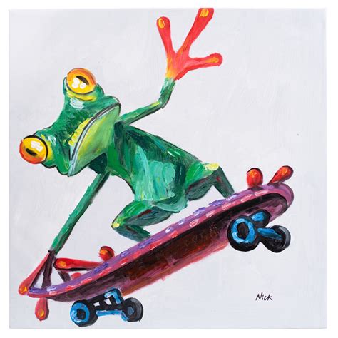 Frog Skateboard Uk Frog Skateboard Hand Painted Oil Canvas Uk Fun