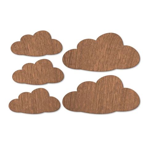 Holzdeko Mahagoni Wolken Set Teilig Wall Art De