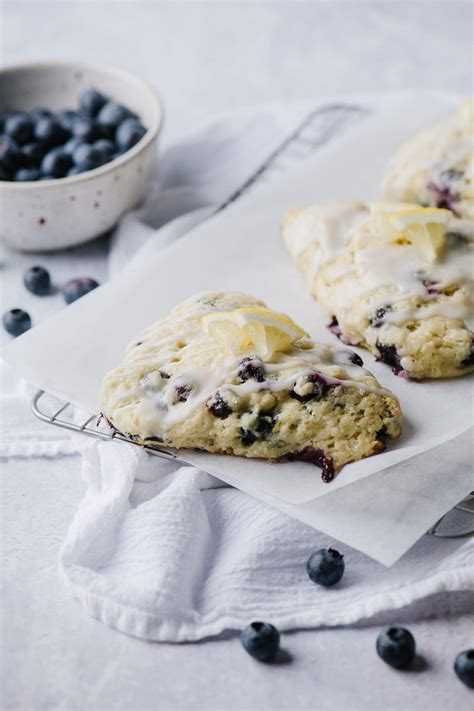 Blueberry Lemon Scones With Lemon Glaze Baked Bree