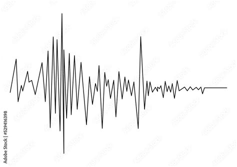 Earthquake Seismogram Or Music Volume Wave Line Seismograph Vibration Or Magnitude Recording