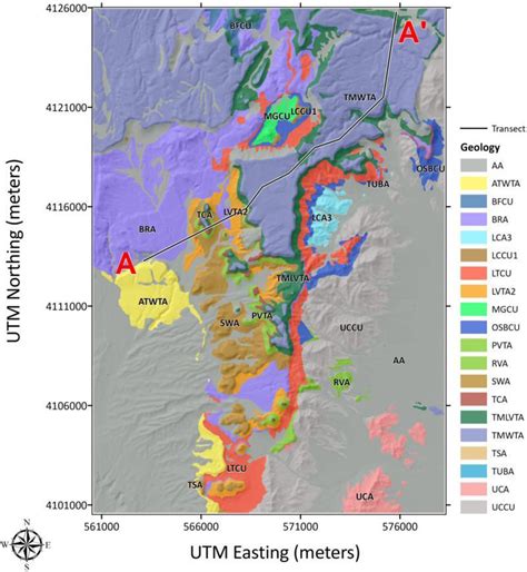 Distribution Of Hydrostratigraphic Units Hsus In Map View All Hsu