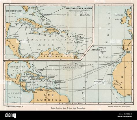 Christopher Columbus New World Map