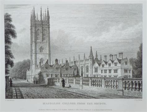 Antique Prints of Magdalen College Oxford