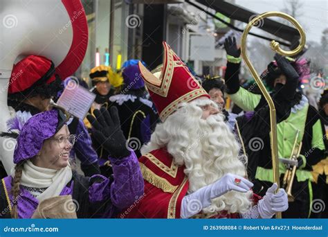 Sinterklaas Waving At The Sinterklaas Festival At Amsterdam The