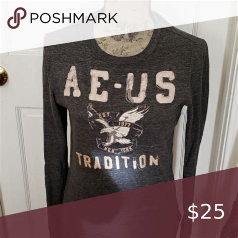 American Eagle Grey Long Sleeve With Eagle Print