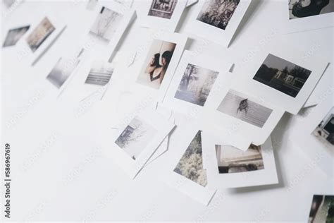 Instant polaroid Photos Collage pale white background 90s vintage ...