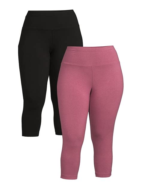 Terra And Sky Womens Plus Size Capri Leggings 2 Pack